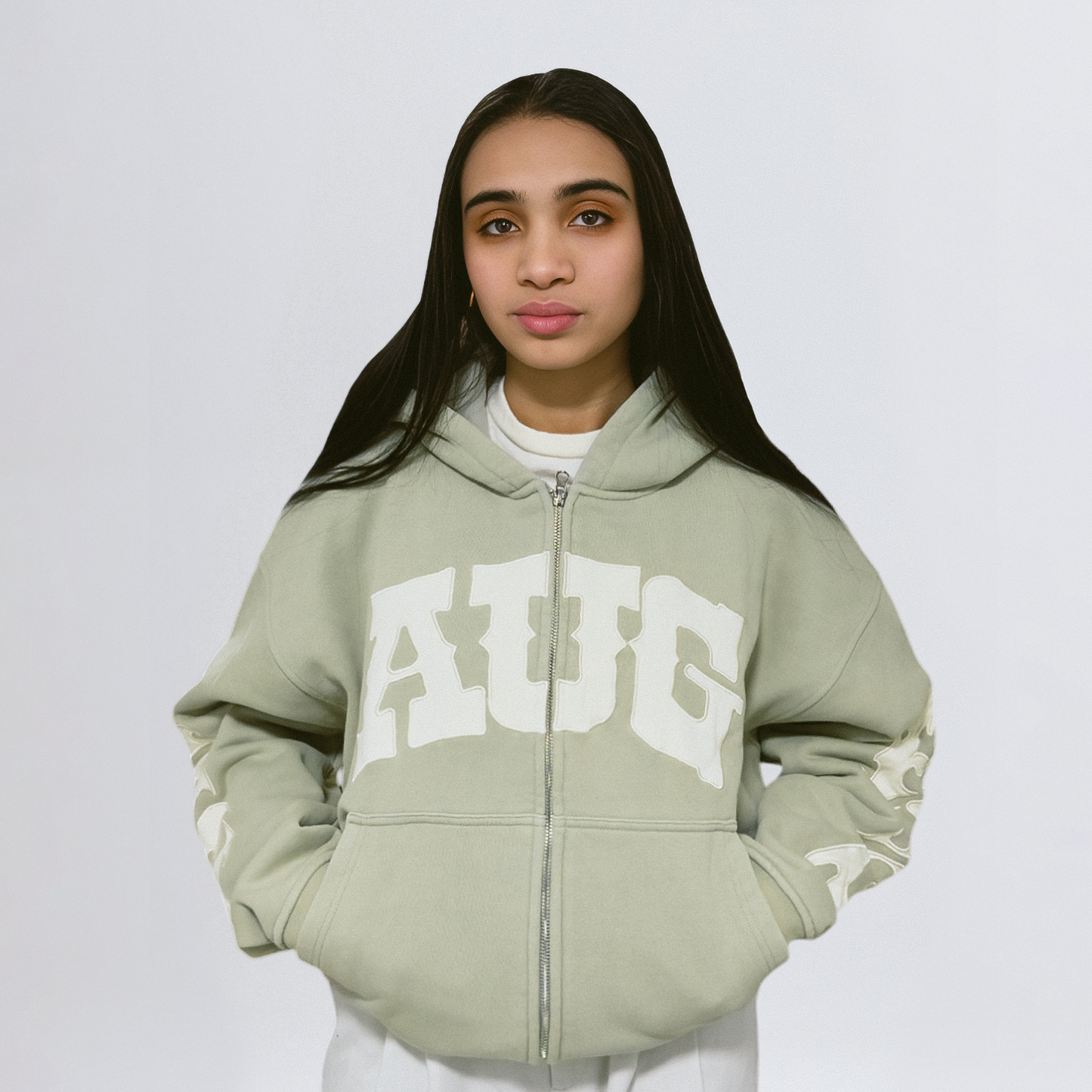 CELADON WASHED ZIP UP