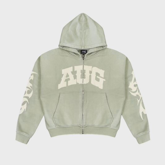 CELADON WASHED ZIP UP